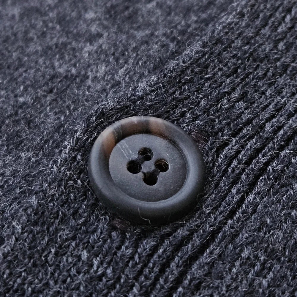 Vintage J. Crew Oarsman 100% Merino Wool Cardigan Gray Sweater Men's Size Medium